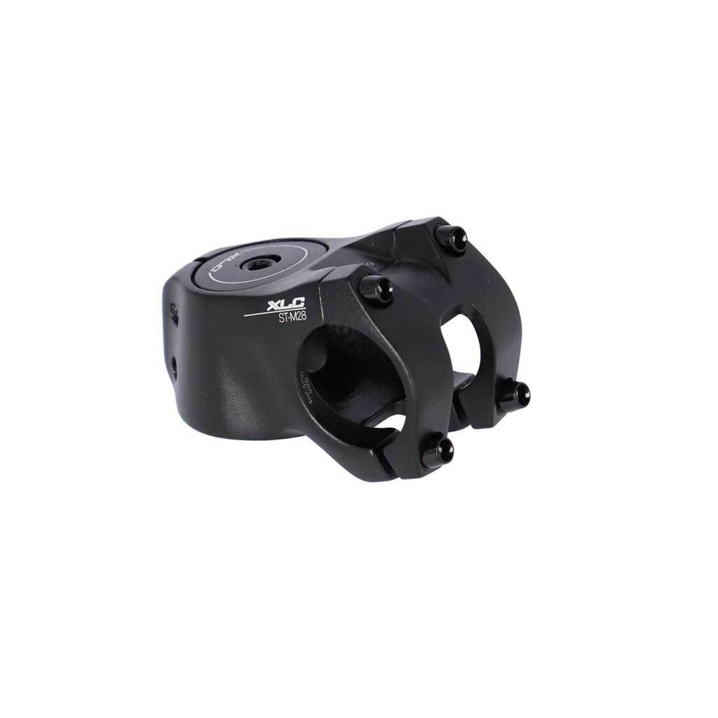 Zwarte XLC All Mtn stuurpen van aluminium, 6° hoek, 31.8mm diameter, geschikt voor 1-1/8 inch sturen.