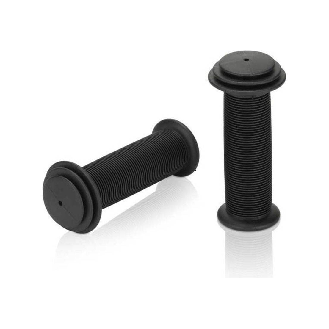 Zwart XLC handvat voor kindfiets, 82 mm lang, zichtbaar op de fietsstel, geschikt voor kinderfietsen.