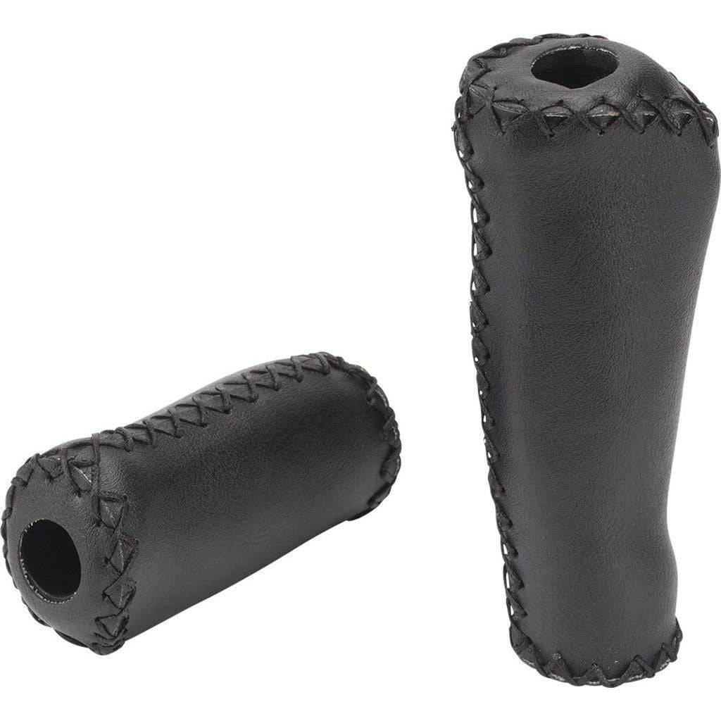 XLC retro handvat Gr-G11 135/92 mm, zwart kunststof met metalen bevestiging, geschikt voor fietsframe stelen.