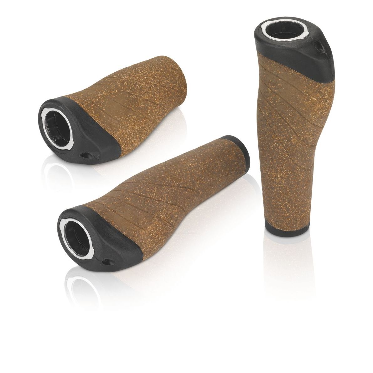 XLC handvat van kurk en zwart kunststof, 135 mm lang, voor fiets, bruine en zwarte kleur, geschikt per stel