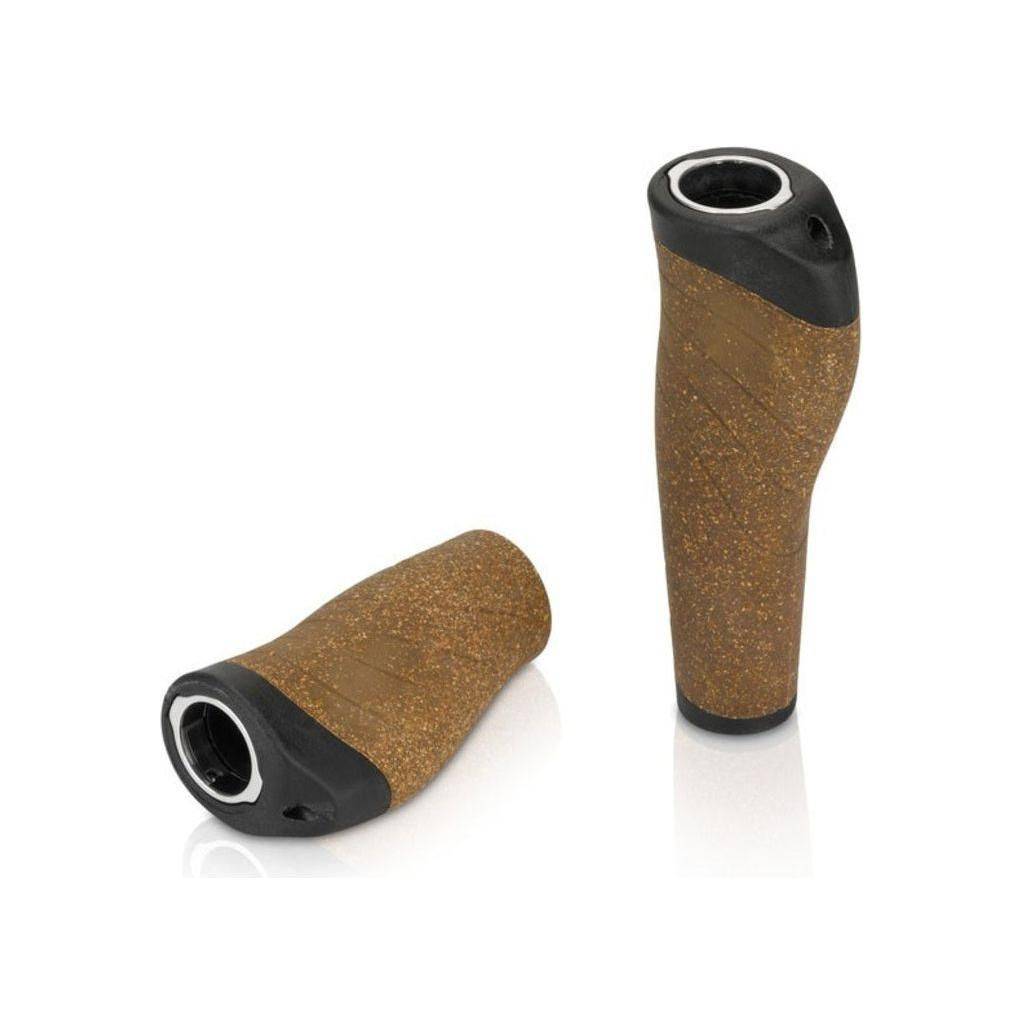 XLC handvat van kurk compund in bruin en zwart voor fiets, 135/92 mm, geschikt voor montage per stel