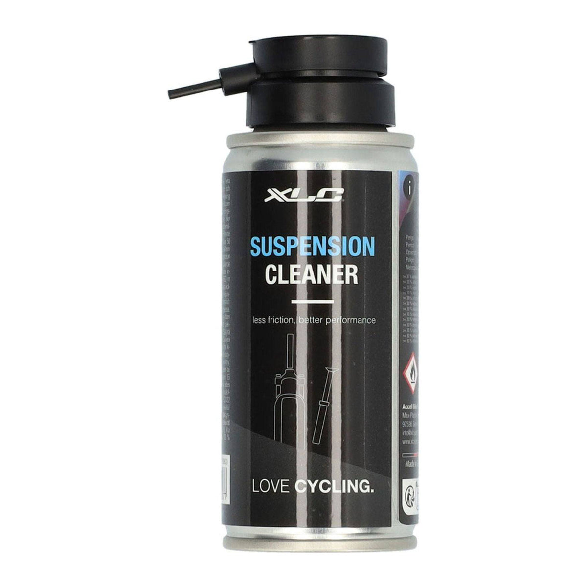 XLC suspensionreiniger BL-W19 100ml voorvork onderhoud, fles met spray, geschikt voor het schoonmaken van fietsvoorvorken