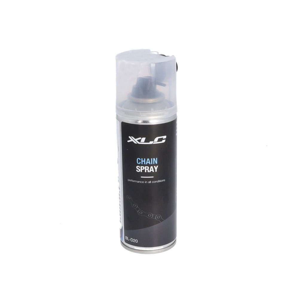 XLC BL-D20 kettingspray olie met keramische deeltjes, 200 ml, geschikt voor onderhoud en smering van fietskettingen.