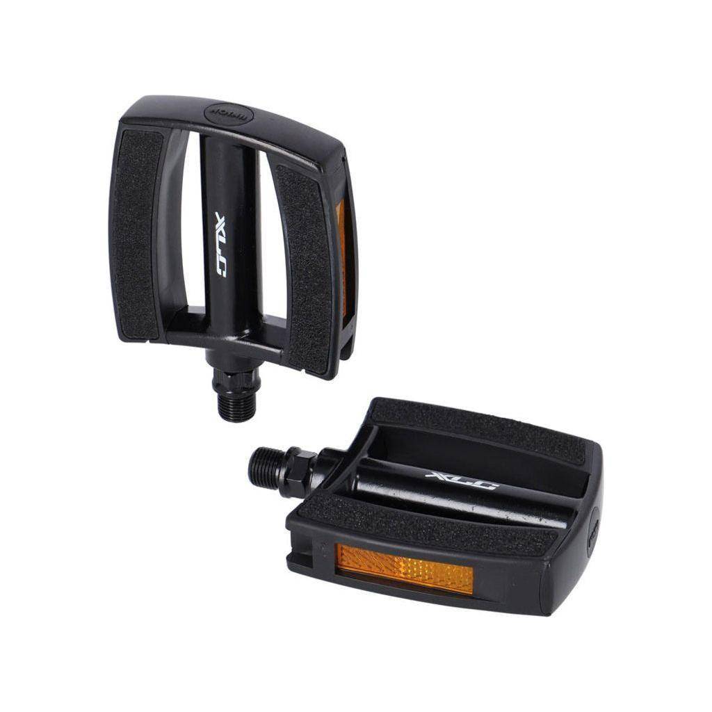 Zwarte XLC Comfort PD-C21 pedaal met 9/16 inch bevestiging voor stads- en elektrische fietsen, per stel.
