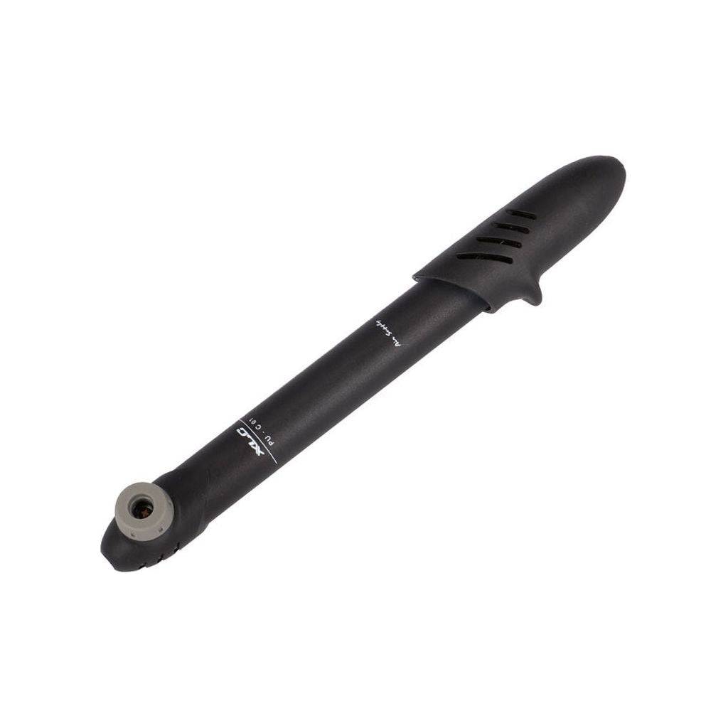 Zwarte XLC minipomp handcarrier van PVC met een lengte van 227 mm voor het oppompen van banden.