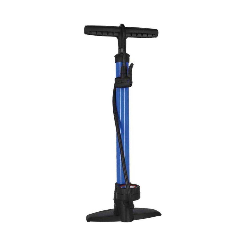 XLC vloerpomp Delta Pu-S07 met handgreep en voetpompfunctie, geschikt voor fietsen en banden, zwart en robuust ontwerp