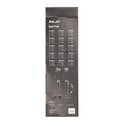 XLC Burner Sp-T20B zadelpen in zwart met verende werking, zichtbaar in close-up met montage-onderdelen.