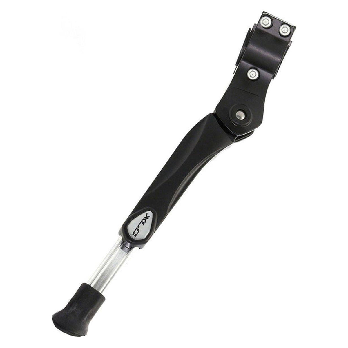 XLC standaard voor 24/28 inch fietsen, zwart/zilver, bevestiging op voorvork voor stabiele ondersteuning