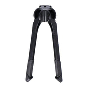 Zwarte XLC standaard 26" KS-D05 tweepoot, 275mm lang, voor fiets met twee poten, zichtbaar vanaf de zijkant