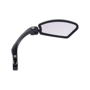 Zwarte XLC MR-K10 verstelbare fietsspiegel met strop voor 21-26mm stuurdiameter, zichtbaar op de afbeelding