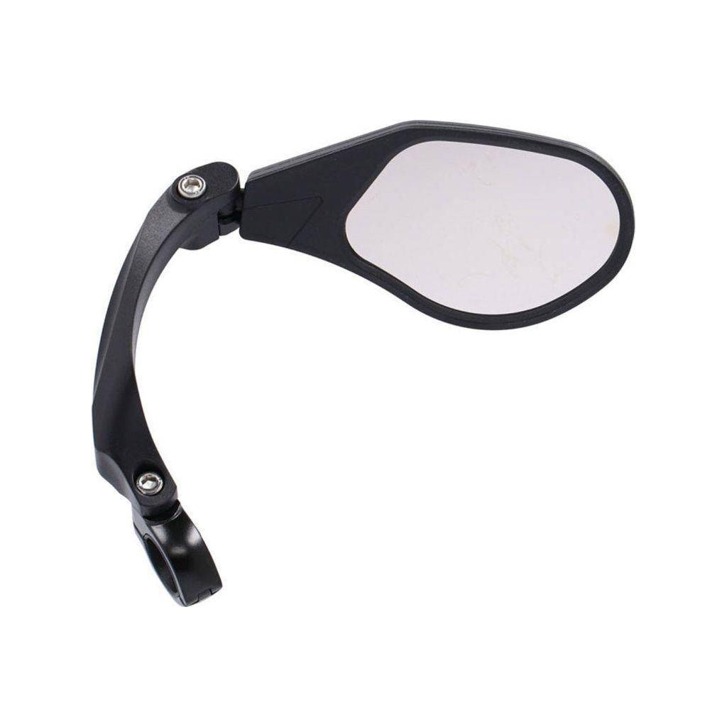 Zwarte XLC fietsspiegel Mr-K11 rechts, verstelbaar met strop, geschikt voor 21-26 mm stuurdiameter, zichtbaar op de afbeelding.