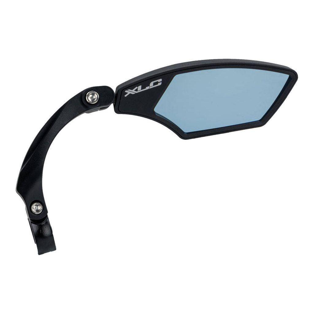 Zwarte XLC Mr-K12 verstelbare fietsspiegel rechts met strop voor 21-26mm stuur, zichtbaar op de afbeelding
