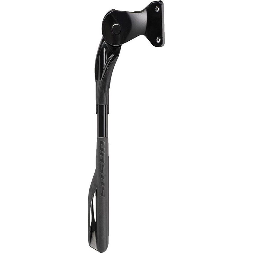 Zwarte Ursus Wave achterstandaard met 40 mm plaat, standaard voor fiets of motor, zichtbaar in de afbeelding