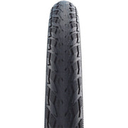 Schwalbe Delta Cruiser Plus 26x1.75 stadsfiets band met reflectie en zwarte buitenkant, geschikt voor stadsfietsen.