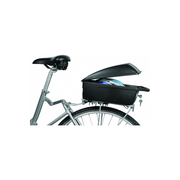 Polisport Luxe Topkoffer 11L zwart, vaste montage, schoudertas met ritssluiting en draagriem op afbeelding.