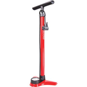 Simson vloerpomp hogedrukpomp met manometer, voor waterdruk, zwart met metalen onderdelen, duidelijke drukmeter zichtbaar.