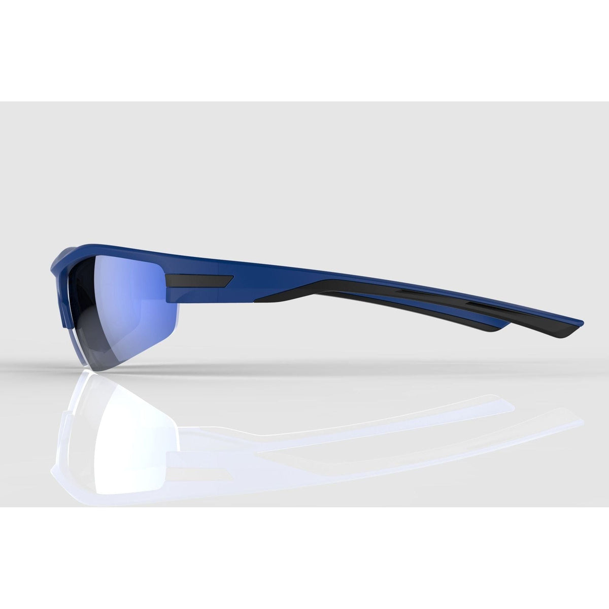 Mirage sport zonnebril met drie verwisselbare lenzen en UV400-bescherming, sportief ontwerp en verstelbare band.