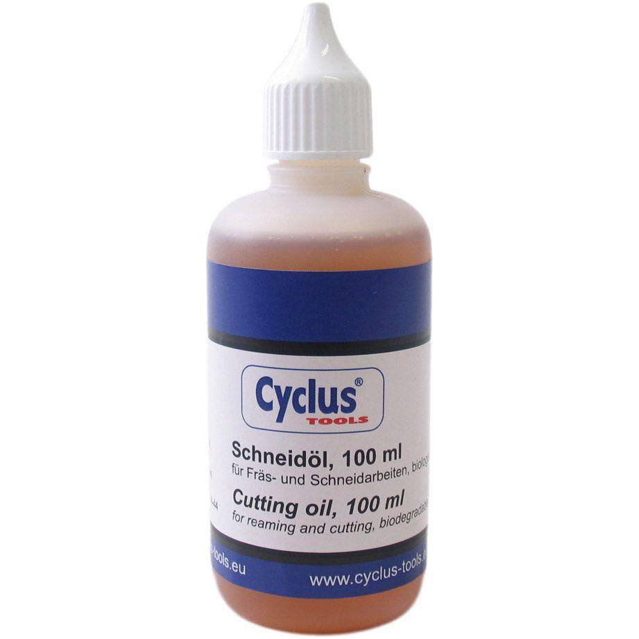 Diverse snijolie van Cyclus Tools, 100 ml fles met olie voor gereedschapsmaten en onderhoud.