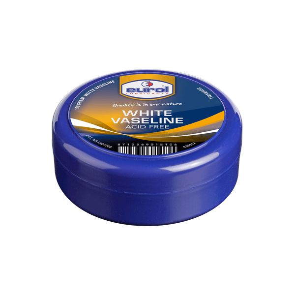 Eurol montagepasta Witte Vaseline Zuurvrij 100 gram in een pot, geschikt voor technische toepassingen en smeerwerk.