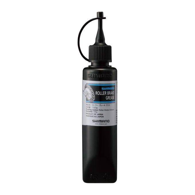 Shimano Rollerbrakevet smeervet tube 100 g, smeermiddel voor remsystemen, close-up van de tube en label.