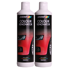Motip kleurverfvernieuwer in 500 ml fles, reinigingsmiddel voor het herstellen van kleurnauwkeurigheid.