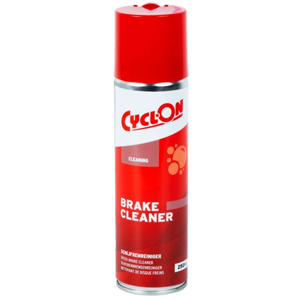 CyclOn remreiniger spray 250 ml, snel droogend, voor het reinigen van remonderdelen en remsystemen.