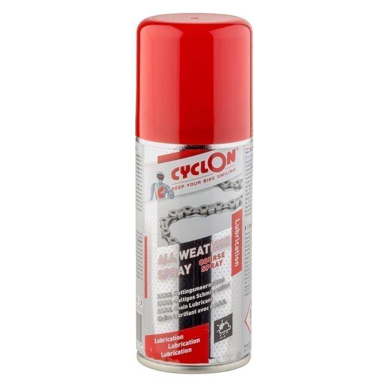 CyclOn All Weather Spray smeermiddel in blisterverpakking, vochtafdrijvend reinigingsmiddel voor diverse toepassingen