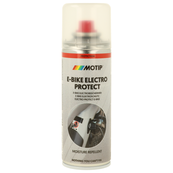 Motip E-Bike Electro Protectspray in 200ml flacon, onderhoudsmiddel voor elektrische fietsen, antistatisch en beschermend spray.