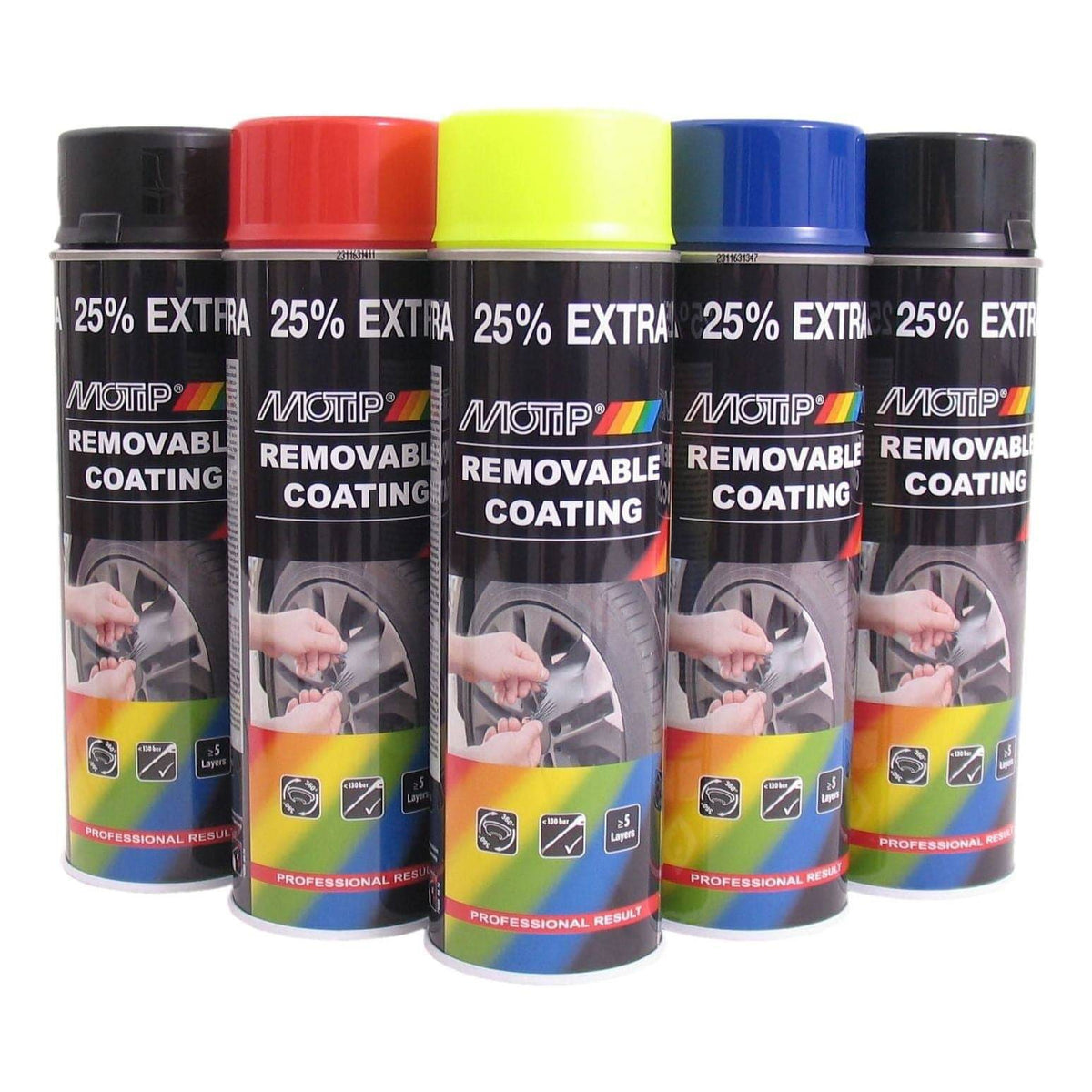 Mat zwarte SprayPlast spuitbus van Motip, 500 ml, voor duurzame matzwarte coating op diverse oppervlakken.