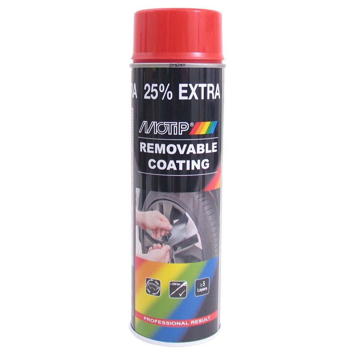 SprayPlast hoogglans rode spuitbus van 500 ml van Motip, geschikt voor verf- en lakwerk op diverse oppervlakken.