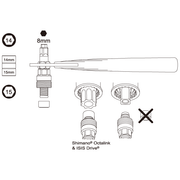 Icetoolz crankstelgereedschap 04S1 met handvatten, 8mm inbus en 14/15mm dopsleutel voor fietsreparaties