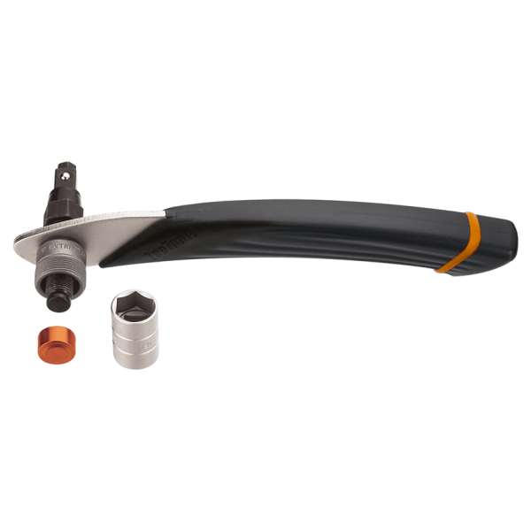 Icetoolz Cranktrekker 04S1 met handvatten, 8mm inbus en 14/15mm dopsleutel voor crankstelgereedschap, zwart en roestvrij staal