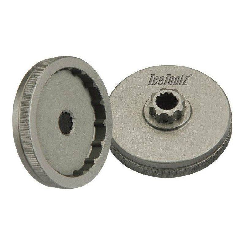 Icetoolz 11F3 trapas gereedschap voor Shimano Hollowtech II, geschikt voor het installeren en verwijderen van trapassen.