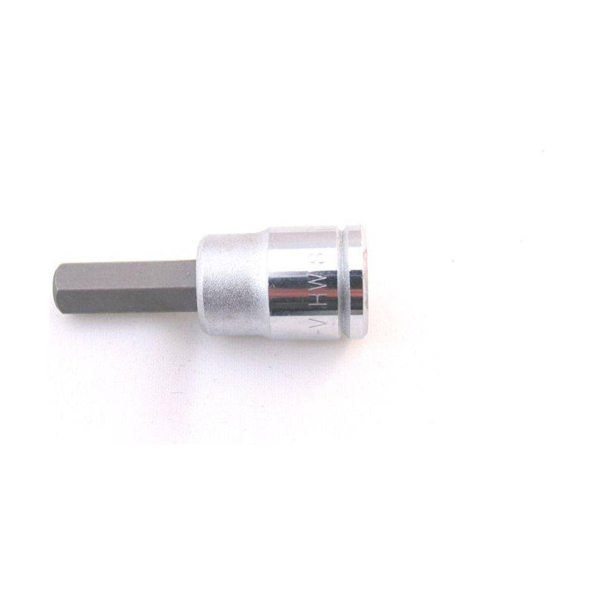 Cyclus 3/8 inch inbussleutel van 8mm voor ratel, geschikt voor Torx en inbusschroeven, ligt op een werkbank