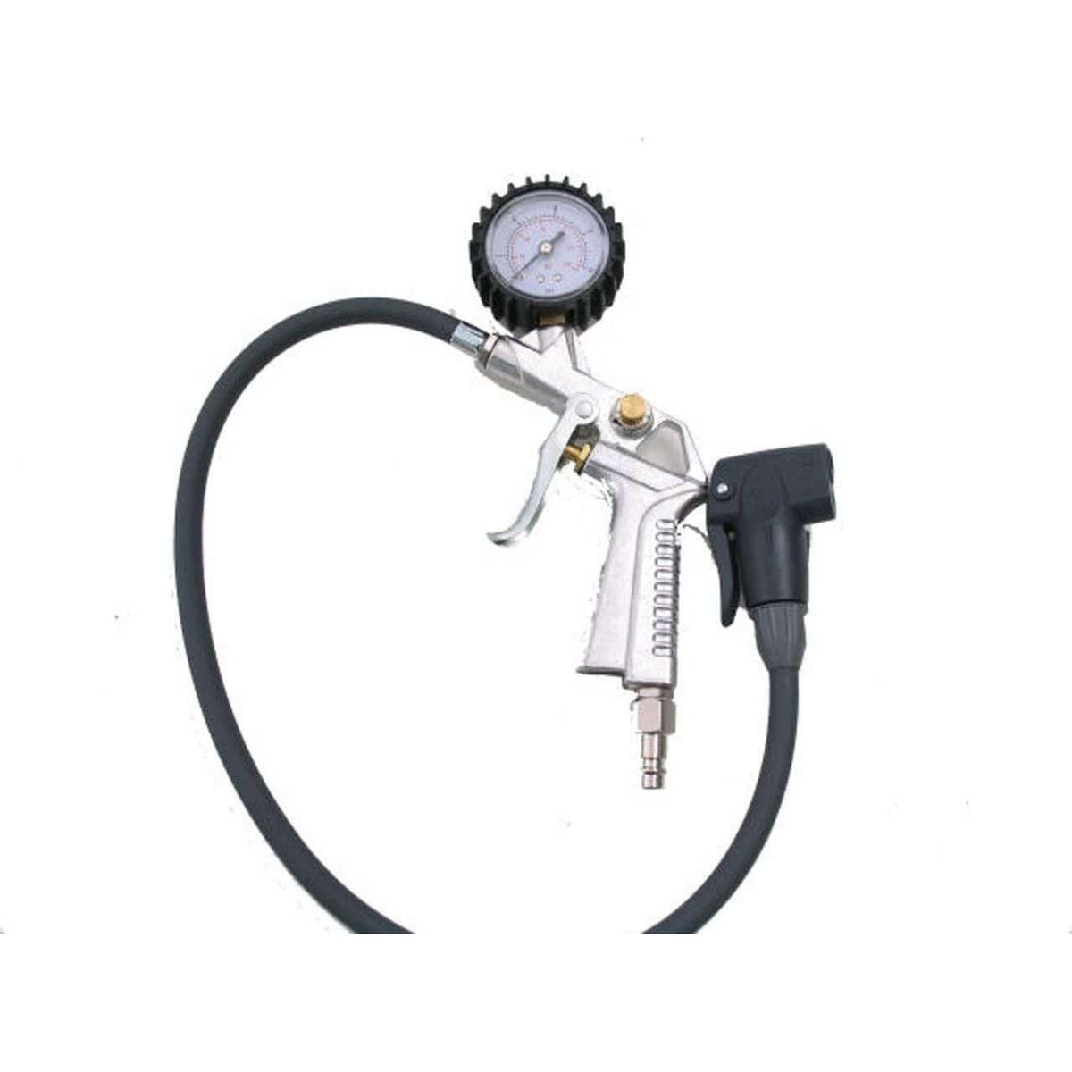 Luchtpistool met meter en 1/4-inch aansluiting voor werkplaatsinrichting, door Cyclus, zichtbaar op de afbeelding.