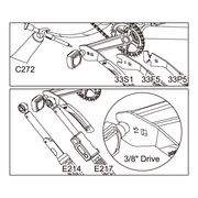 Icetoolz Pedaalsleutel 33S1 15mm, fietsgereedschap voor het vast- en losdraaien van pedaalmoeren, zwart met handvat.