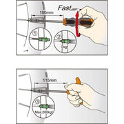 Icetoolz spaaknippelsleutel 12D3 voor 3,6 mm vierkante nippels, geschikt voor fietsreparatie en onderhoud.