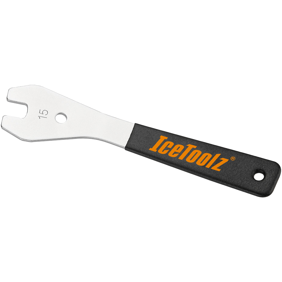 Icetoolz pedaalsleutel 15 mm met handvat, geschikt voor crankstel en fietspedaal, zichtbaar op de afbeelding.
