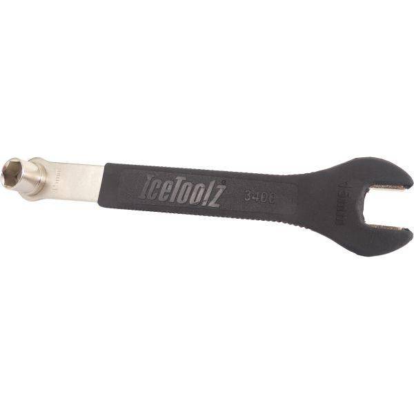 Icetoolz pedaalsleutel 34mm voor fietsreparatie, steeksleutel en dopsleutel combinatie, geschikt voor diverse fietsonderdelen
