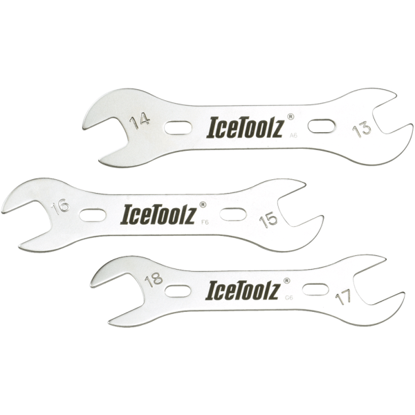 Set van drie Icetoolz conussleutels 37X3, handige gereedschapset voor precisiesleutels, zichtbaar in de afbeelding.