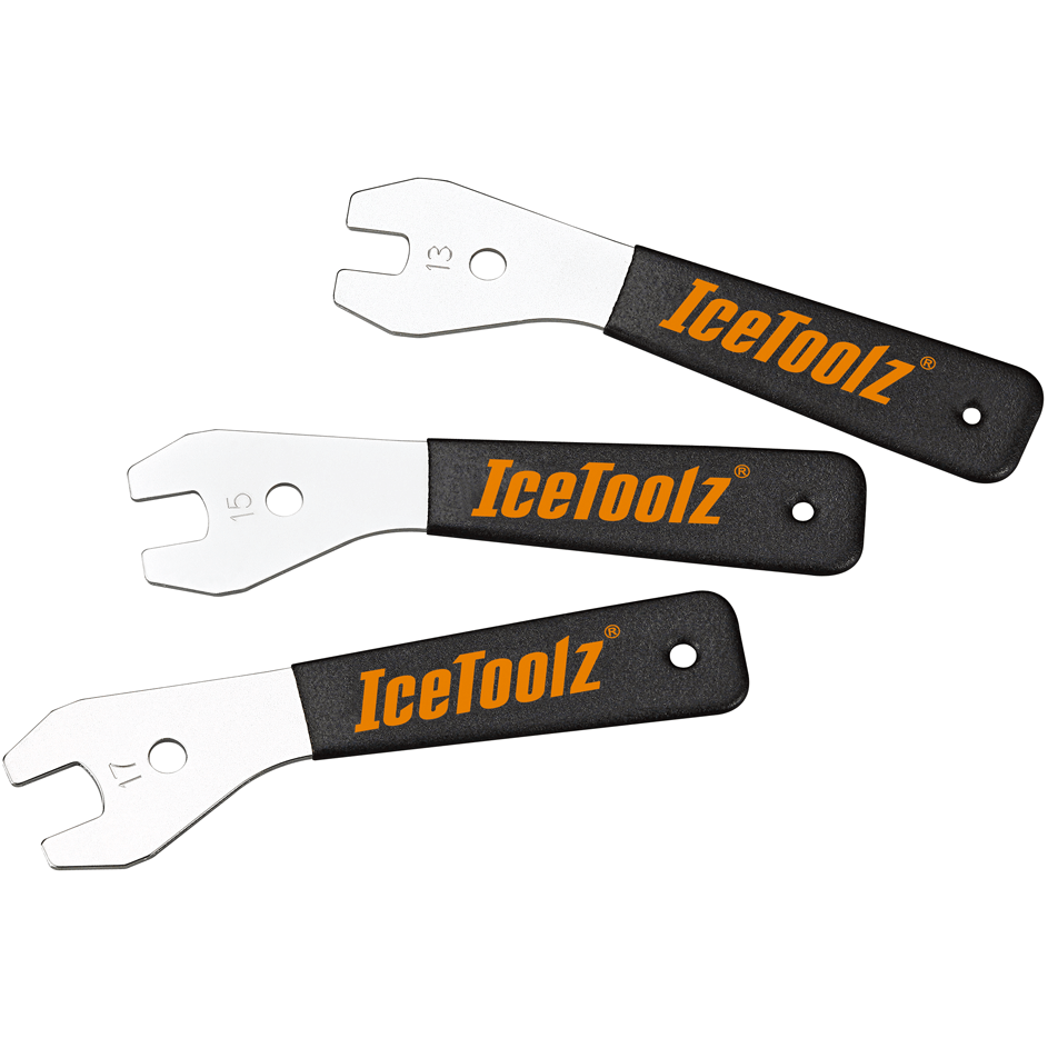 Set van drie Icetoolz conussleutels 47X3 in 13, 15 en 17 mm, geschikt voor precisie sleuteltaken.