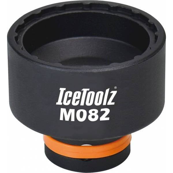Icetoolz M082 Centerlock Ring afnemer voor schijfrem, geschikt voor 34 mm fietswiel gereedschap, zwart kunststof.