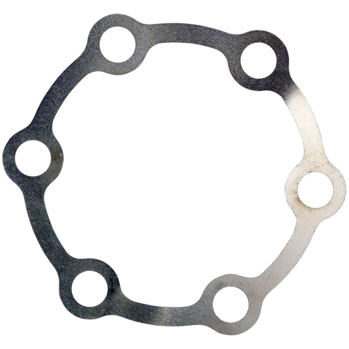 Set van 8 roestvrijstalen remschijf vulplaatjes van Elvedes, Ø0,1 mm, voor remschijfadapter, zichtbaar in de afbeelding.