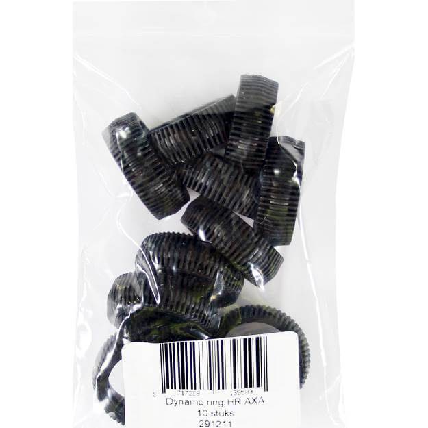 Axa Bofix HR wielrubber set met 10 stuks voor fietsverlichtingonderdelen, zwart rubber, in doos