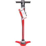 Simson vloerpomp met hogedrukfunctie en manometer voor effectieve drukcontrole in een heldere afbeelding.