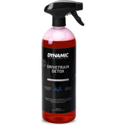 Dynamic Bio Drivetrain Detox reiniger, biologisch afbreekbare ontvetter voor motoronderdelen en kettingen, in een sprayfles.