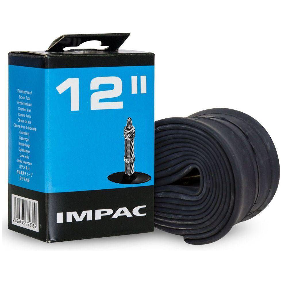 Impac binnenband 12 inch met ventiel, geschikt voor 47/62-203 banden en 26 mm ventiel, zichtbaar in de afbeelding
