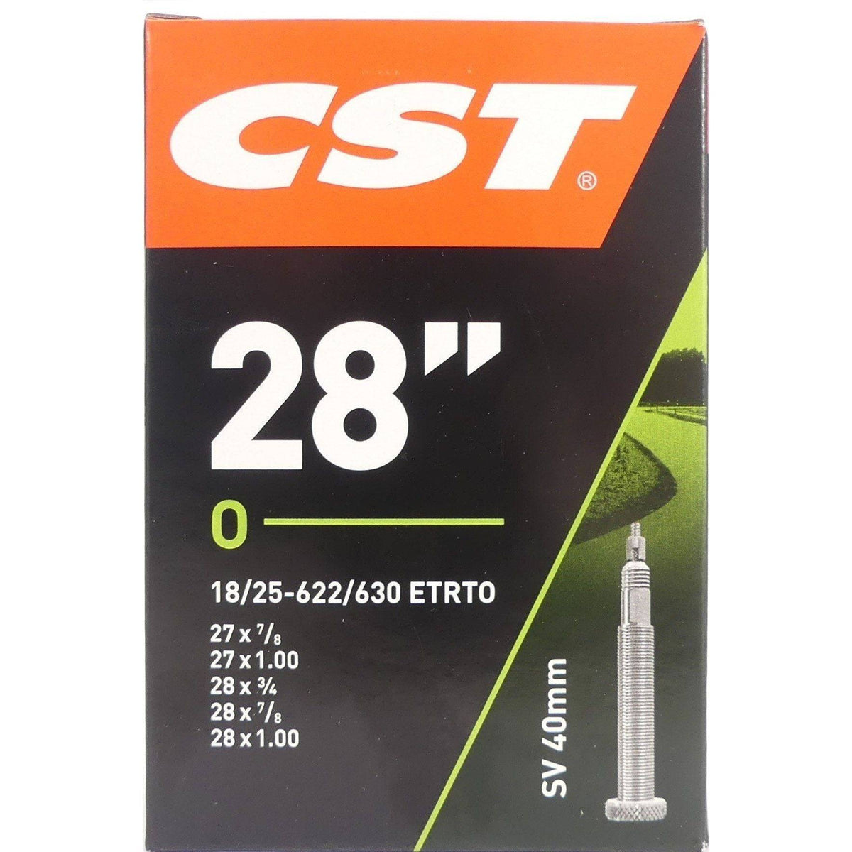 CST binnenband 28 inch voor fiets, model Sv40, 7/8 inch (18/25-622/630), rubber binnenband voor fietsbanden