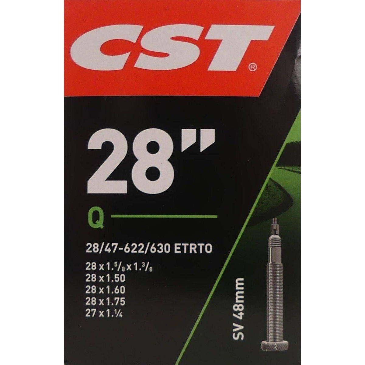 CST binnenband 28 inch, Sv48, geschikt voor 1.10-1.75 inch banden, met ventiel voor fiets of mountainbike