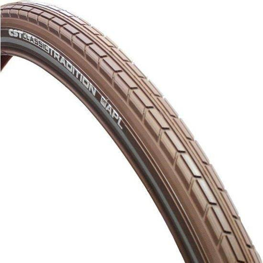 Cst Buitenband Tradition Classic Line 28 X 1.75" / 47-622 Mm - Bruin Met Reflectie - Le Coq Wielerartikelen
